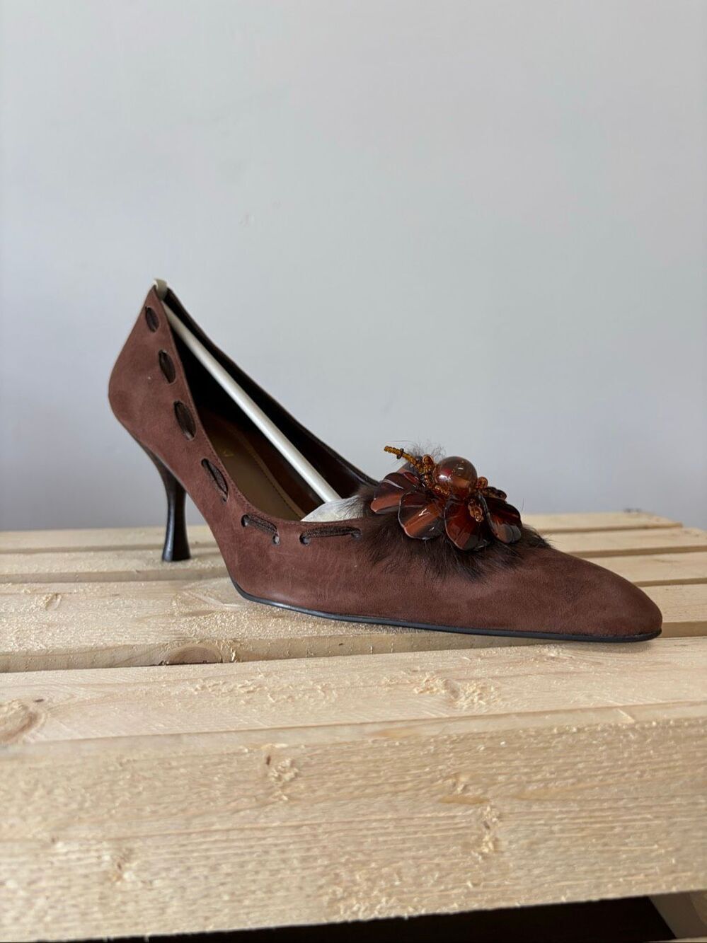 Enzo Angiolini EA Robins Dark Brown Suede Pointed Toe Suede Pumps Women Size 10M